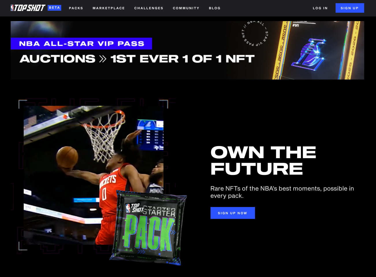 NFT Marketplace Top Shot (sports moments NFTs)