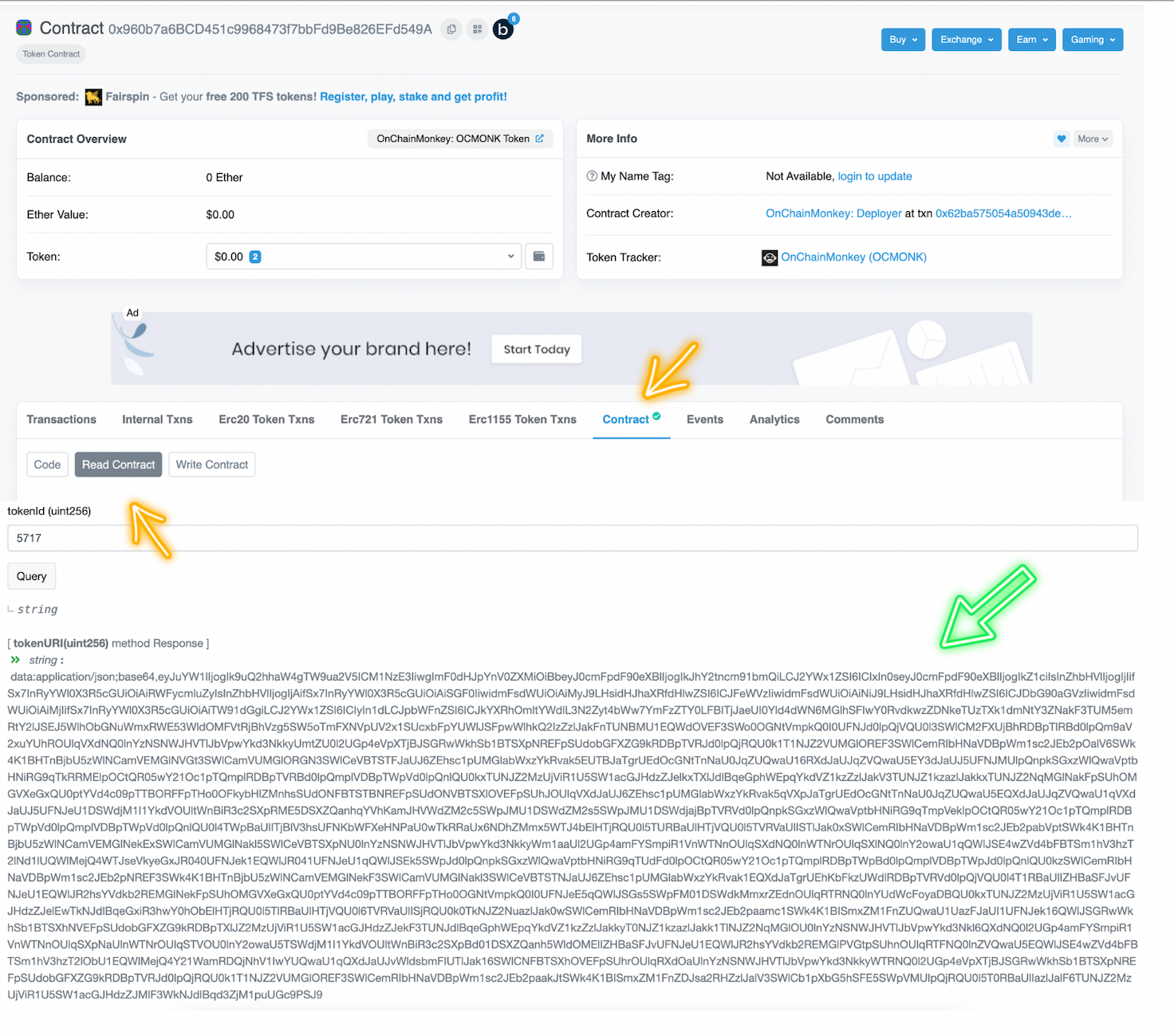 OnChainMonkey #5171 info on Etherscan