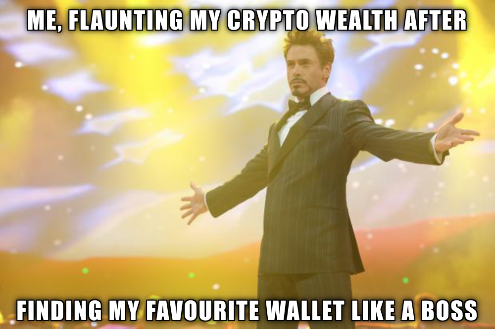 Meme about flexing your favourite Web3 wallet
