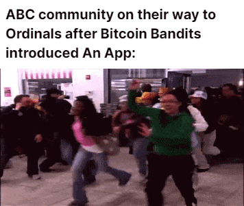 A meme of ABC community migrating to Bitcoin Bandits