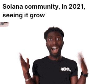 Meme about solana community growth