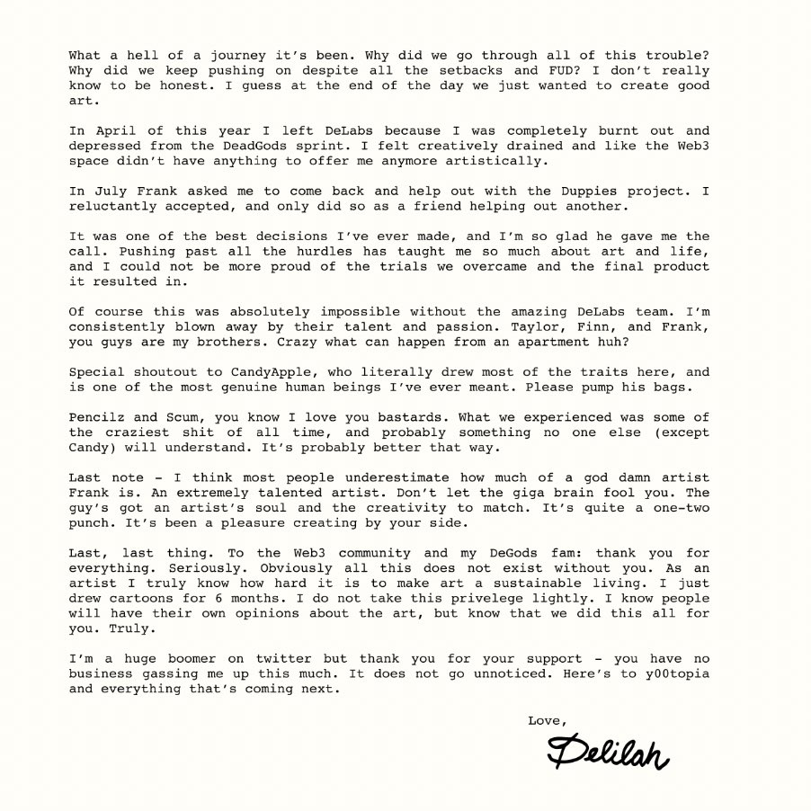 Frank's Letter