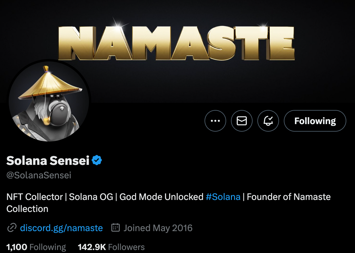 SolanaSensei Twitter