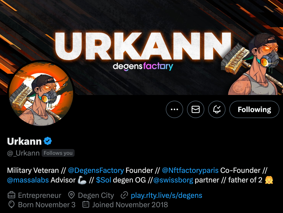 Urkann's Twitter