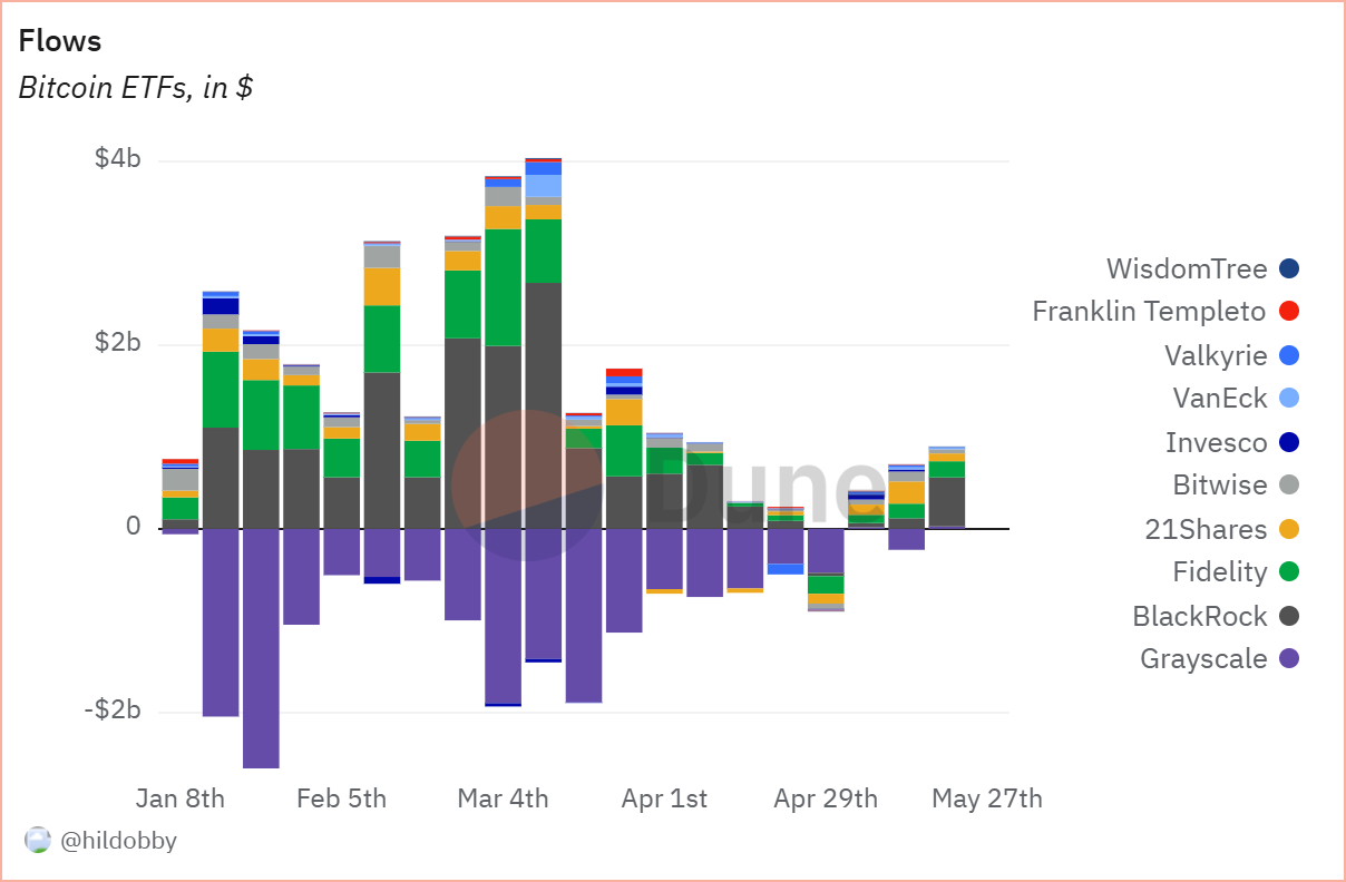 BTC ETFs Flows (Q1, 2024)