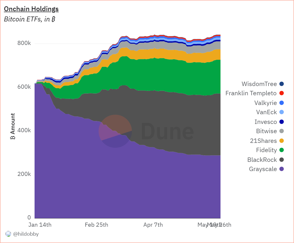 BTC ETFs Holdings (Q1, 2024)